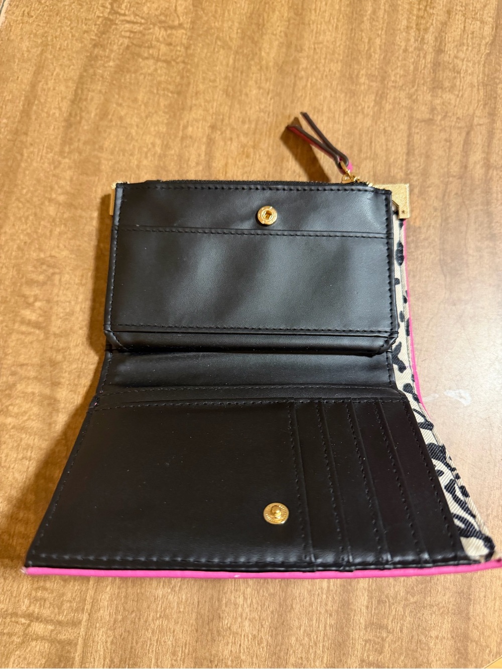 Barbiecore Hot Pink Wallet with Gold Accents - Picture 4 of 12